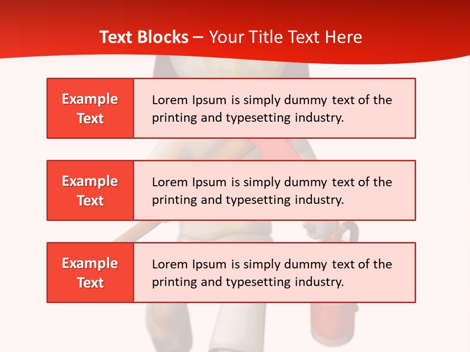 A Person With A Fireman's Hat And Holding A Fire Extinguis PowerPoint Template