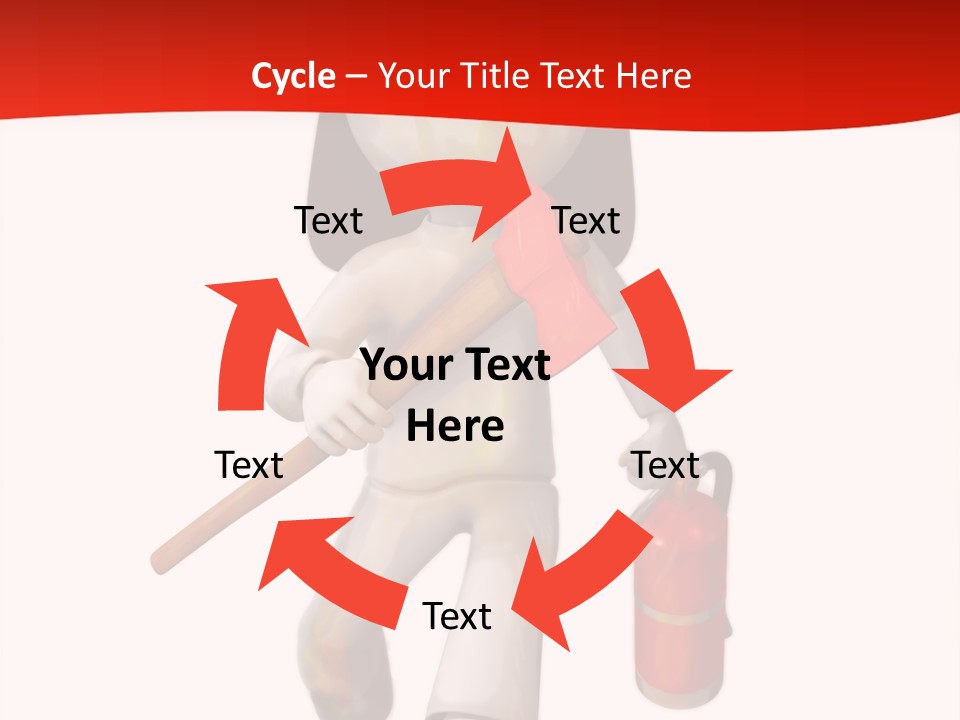 A Person With A Fireman's Hat And Holding A Fire Extinguis PowerPoint Template