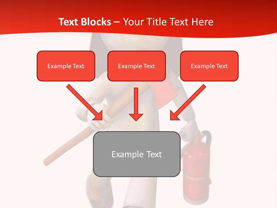 A Person With A Fireman's Hat And Holding A Fire Extinguis PowerPoint Template