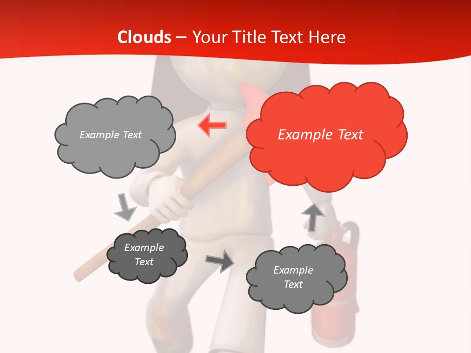A Person With A Fireman's Hat And Holding A Fire Extinguis PowerPoint Template