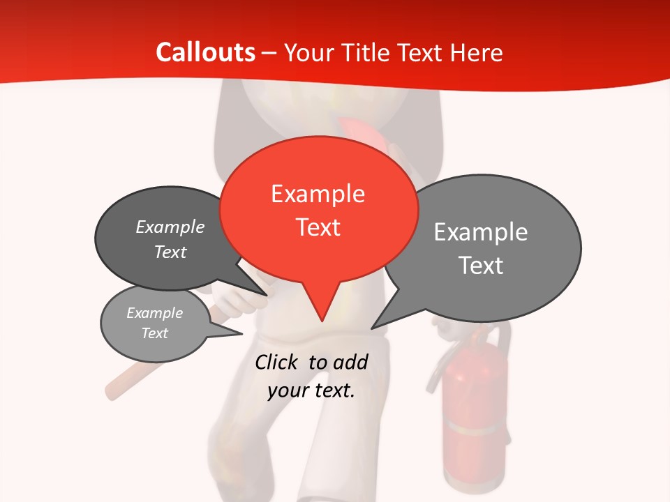 A Person With A Fireman's Hat And Holding A Fire Extinguis PowerPoint Template