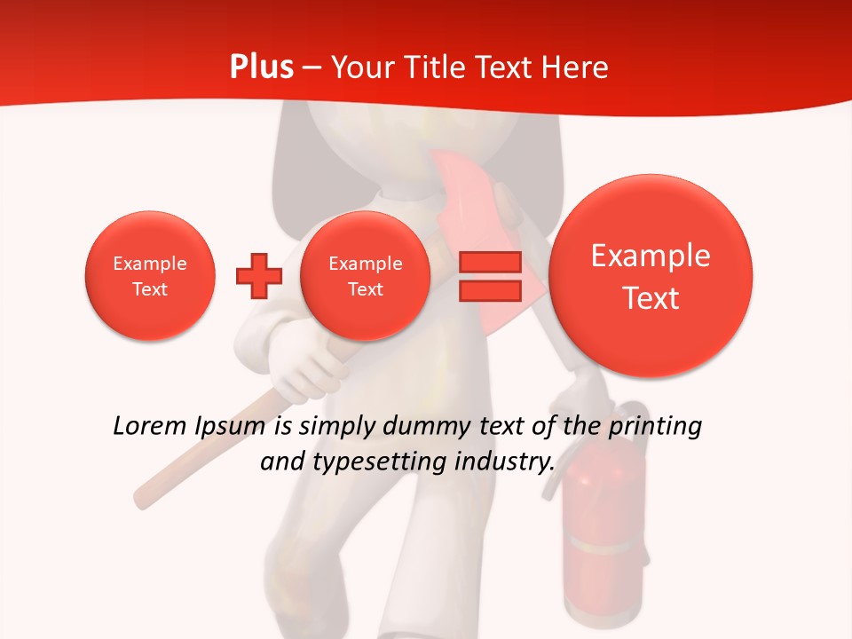 A Person With A Fireman's Hat And Holding A Fire Extinguis PowerPoint Template