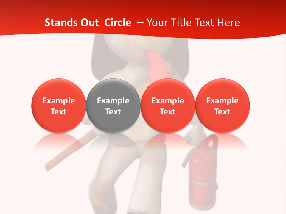 A Person With A Fireman's Hat And Holding A Fire Extinguis PowerPoint Template