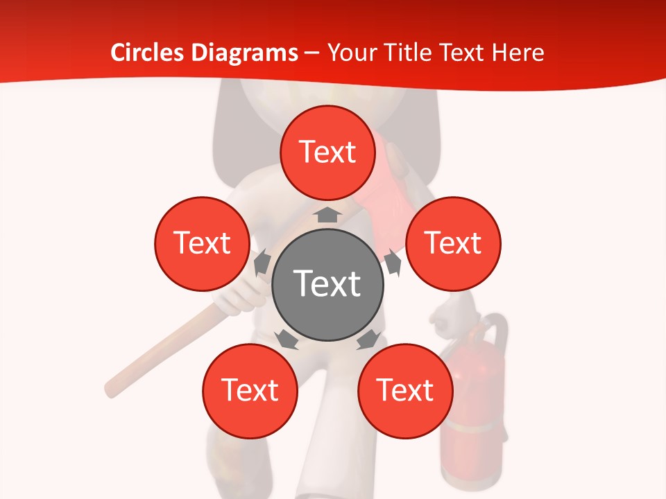 A Person With A Fireman's Hat And Holding A Fire Extinguis PowerPoint Template