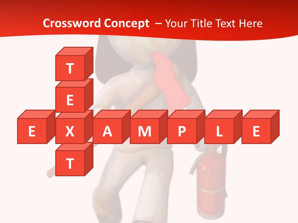 A Person With A Fireman's Hat And Holding A Fire Extinguis PowerPoint Template