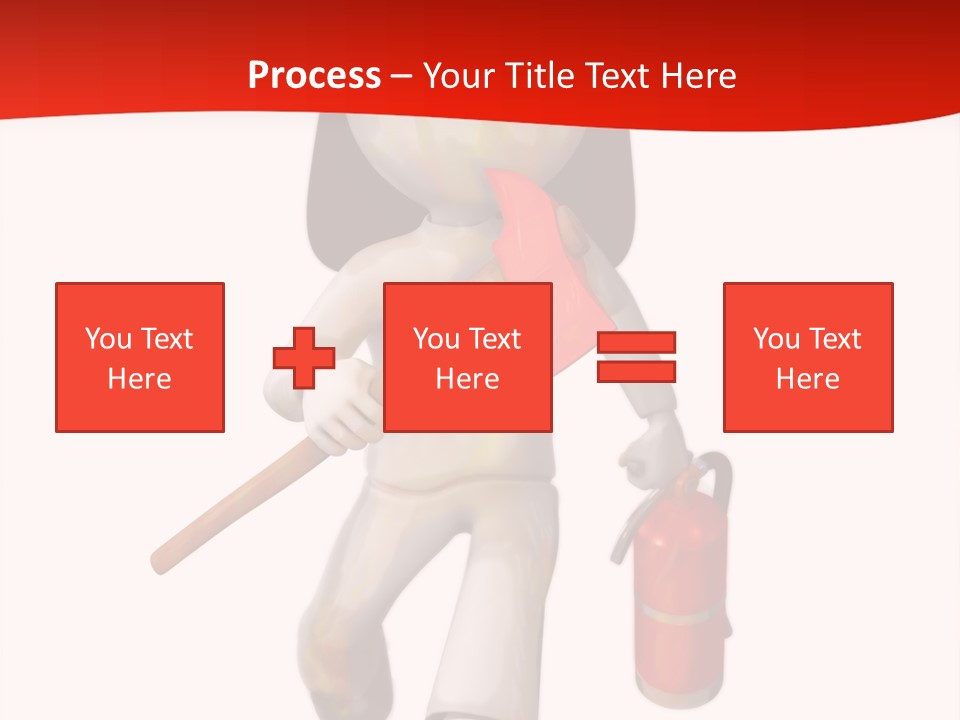 A Person With A Fireman's Hat And Holding A Fire Extinguis PowerPoint Template