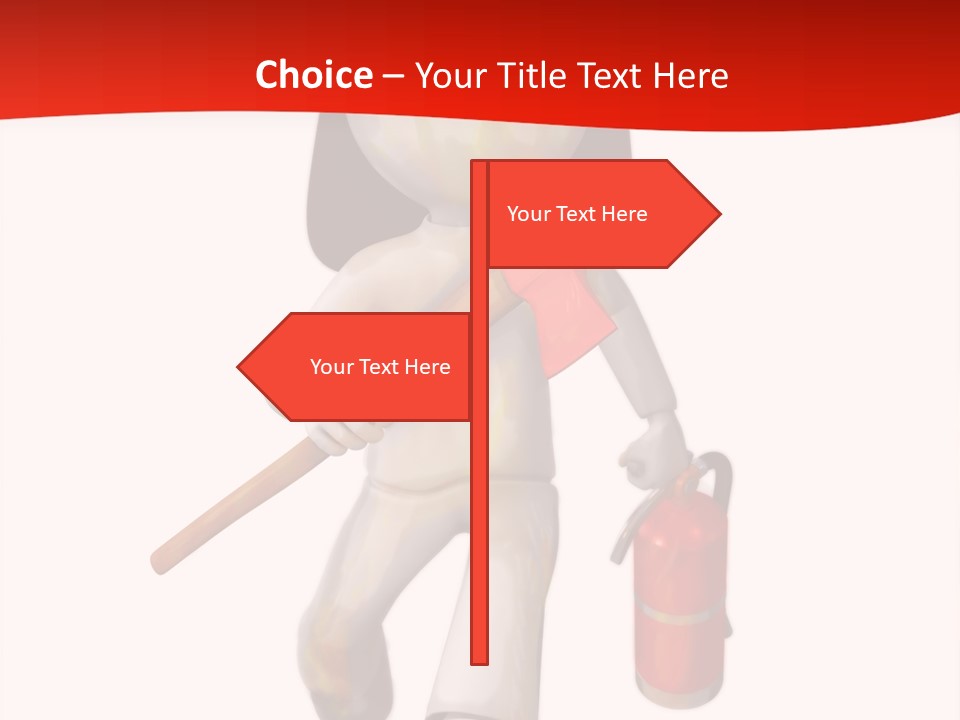 A Person With A Fireman's Hat And Holding A Fire Extinguis PowerPoint Template