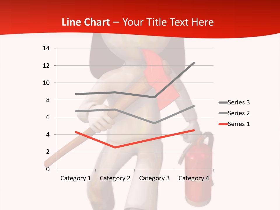 A Person With A Fireman's Hat And Holding A Fire Extinguis PowerPoint Template
