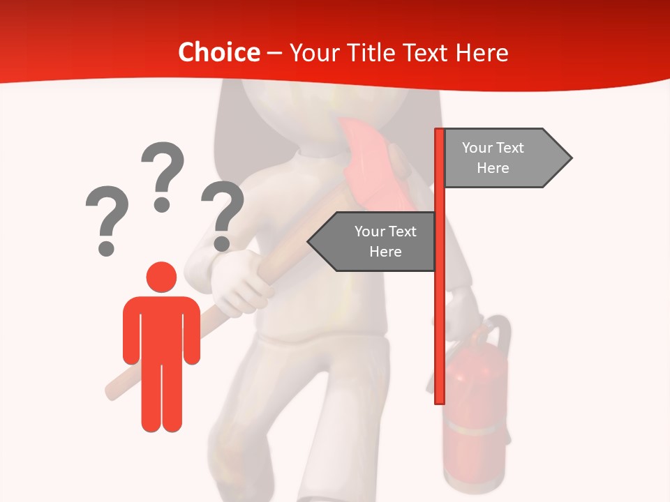 A Person With A Fireman's Hat And Holding A Fire Extinguis PowerPoint Template