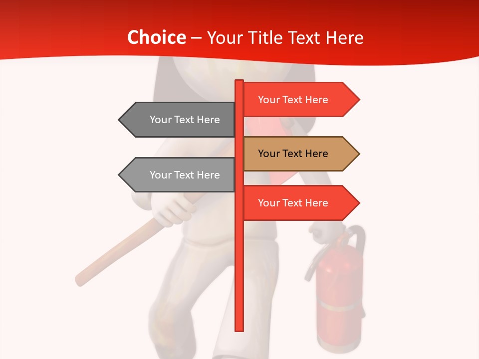 A Person With A Fireman's Hat And Holding A Fire Extinguis PowerPoint Template