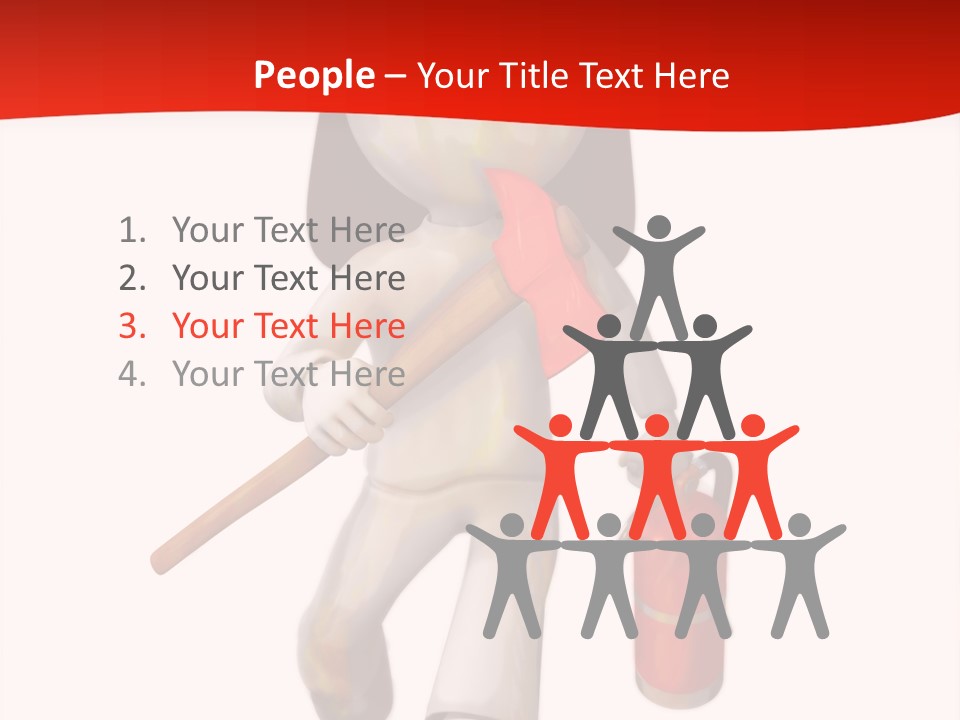 A Person With A Fireman's Hat And Holding A Fire Extinguis PowerPoint Template