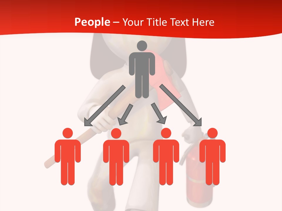 A Person With A Fireman's Hat And Holding A Fire Extinguis PowerPoint Template