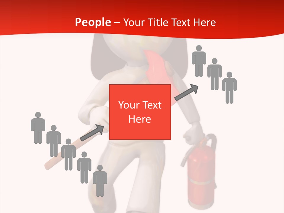 A Person With A Fireman's Hat And Holding A Fire Extinguis PowerPoint Template
