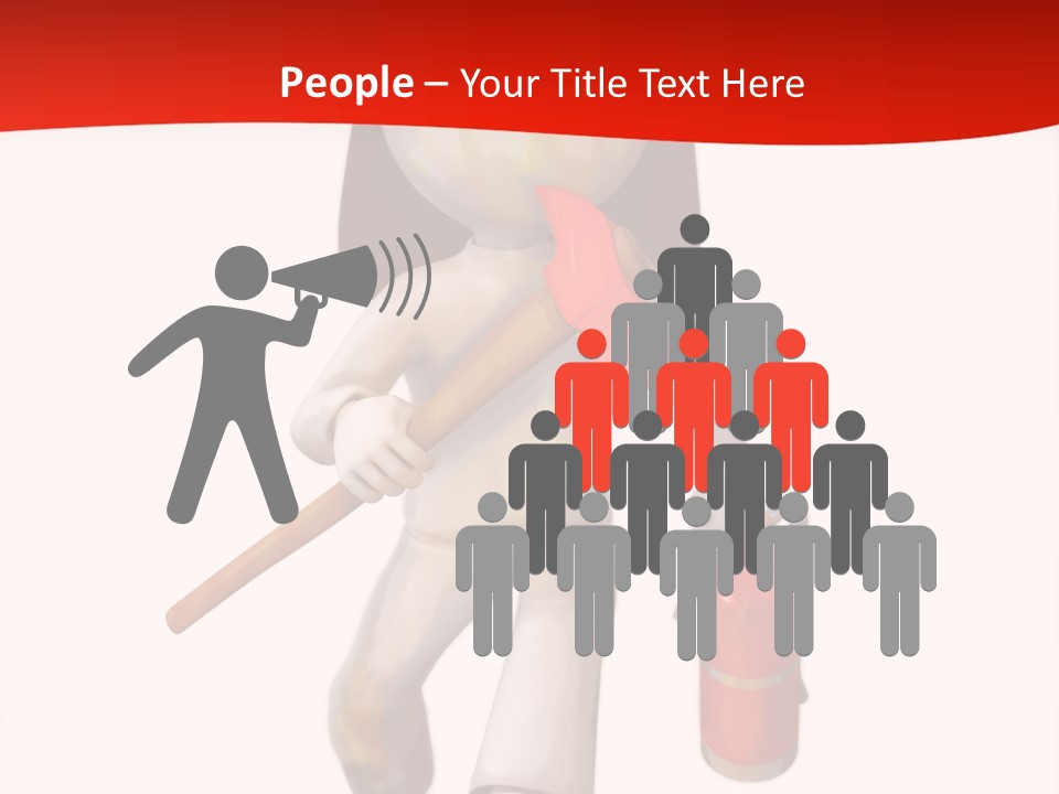 A Person With A Fireman's Hat And Holding A Fire Extinguis PowerPoint Template