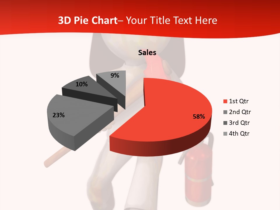 A Person With A Fireman's Hat And Holding A Fire Extinguis PowerPoint Template