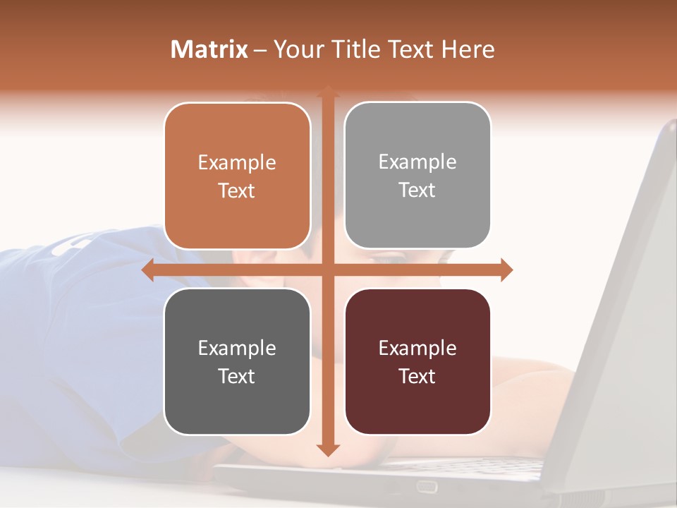 A Young Boy Laying On His Stomach Using A Laptop PowerPoint Template