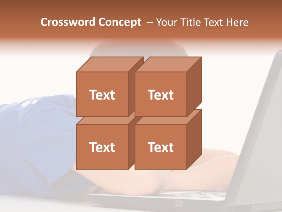 A Young Boy Laying On His Stomach Using A Laptop PowerPoint Template