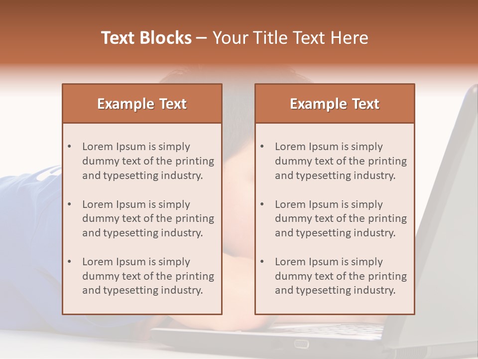 A Young Boy Laying On His Stomach Using A Laptop PowerPoint Template