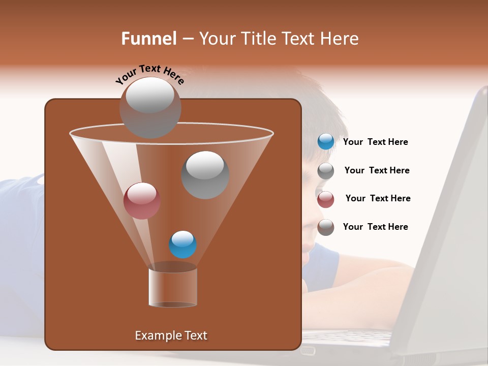 A Young Boy Laying On His Stomach Using A Laptop PowerPoint Template