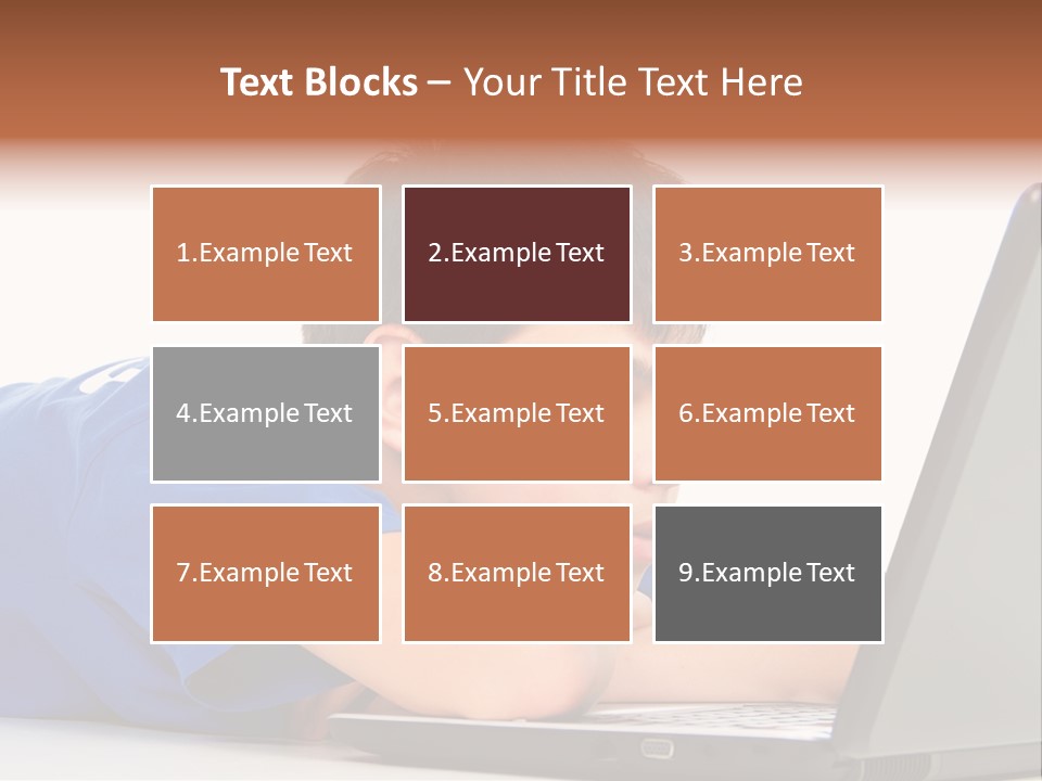 A Young Boy Laying On His Stomach Using A Laptop PowerPoint Template