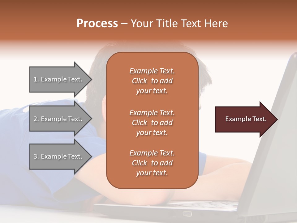 A Young Boy Laying On His Stomach Using A Laptop PowerPoint Template