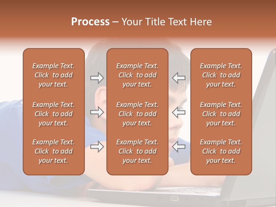 A Young Boy Laying On His Stomach Using A Laptop PowerPoint Template