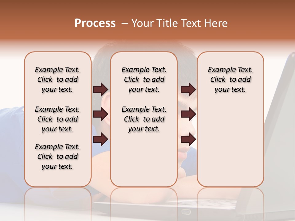 A Young Boy Laying On His Stomach Using A Laptop PowerPoint Template