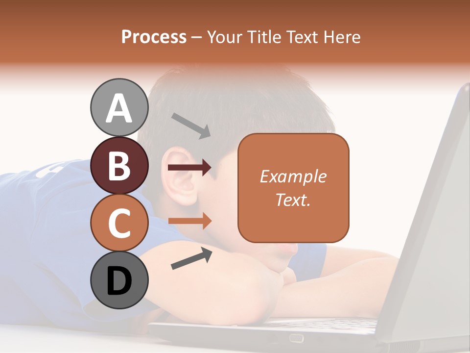A Young Boy Laying On His Stomach Using A Laptop PowerPoint Template