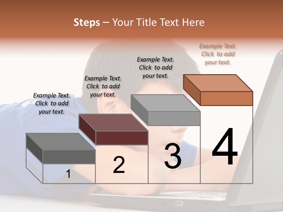 A Young Boy Laying On His Stomach Using A Laptop PowerPoint Template