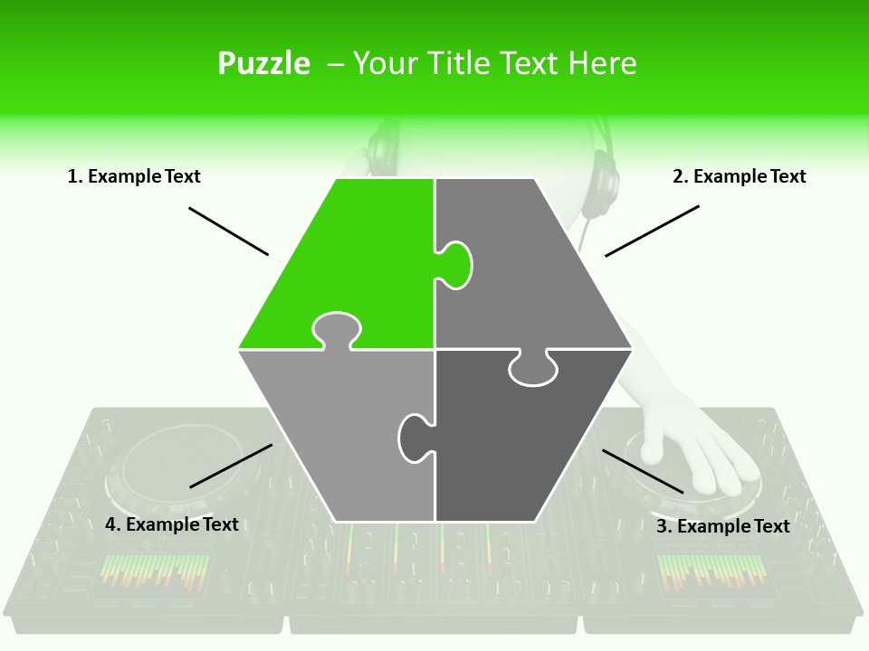 A Person With Headphones On A Dj's Deck PowerPoint Template