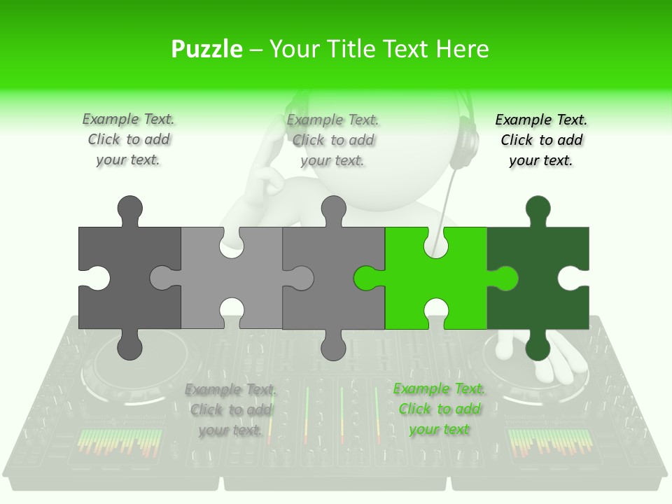 A Person With Headphones On A Dj's Deck PowerPoint Template