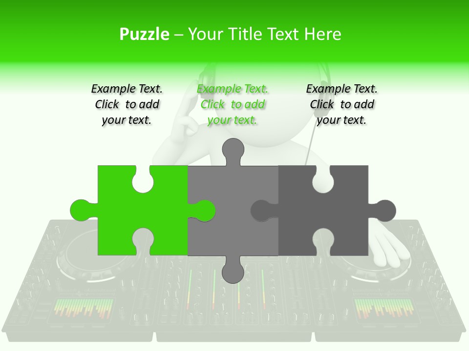 A Person With Headphones On A Dj's Deck PowerPoint Template