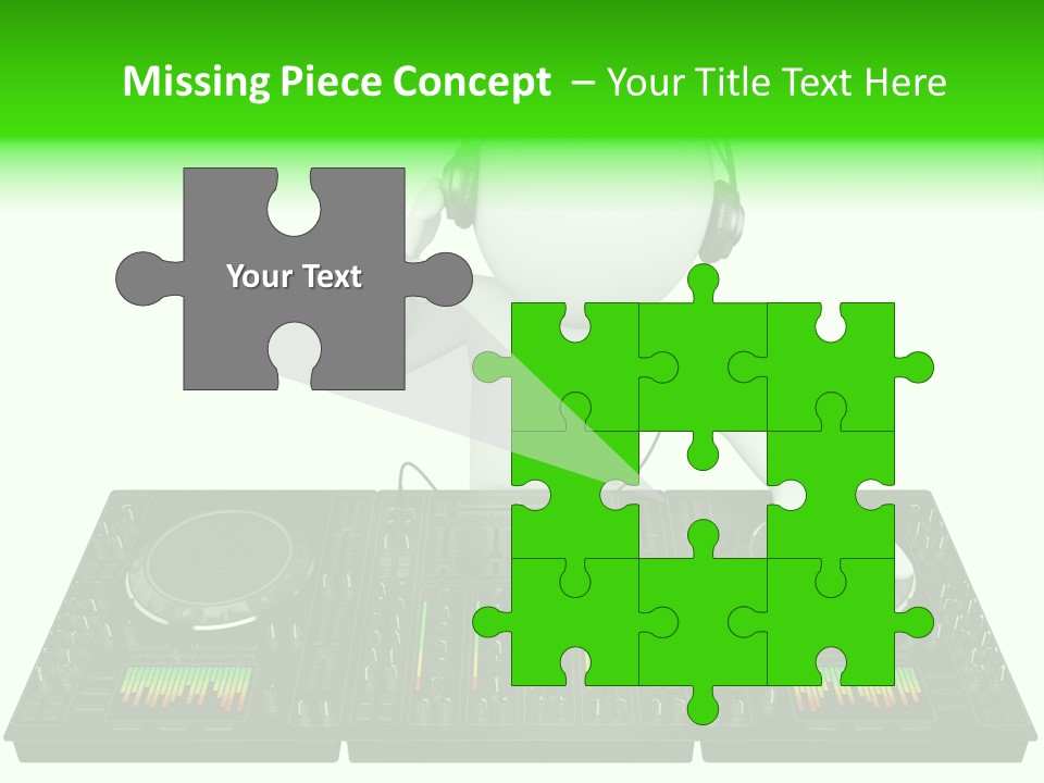 A Person With Headphones On A Dj's Deck PowerPoint Template