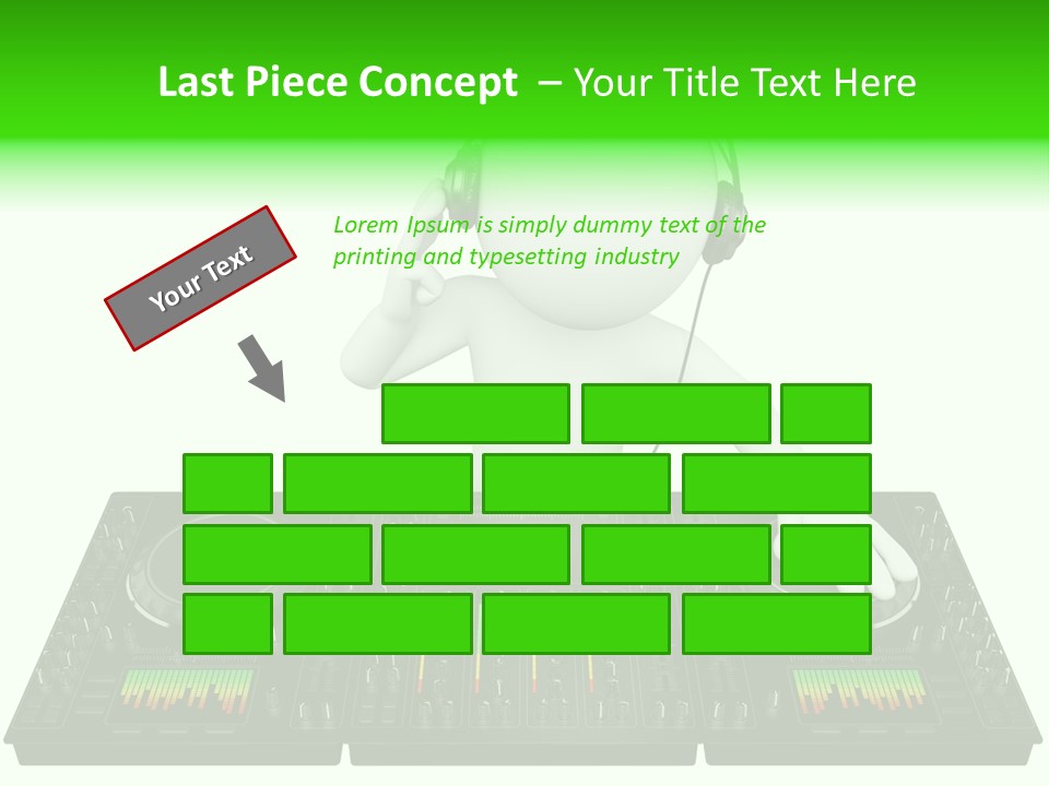 A Person With Headphones On A Dj's Deck PowerPoint Template