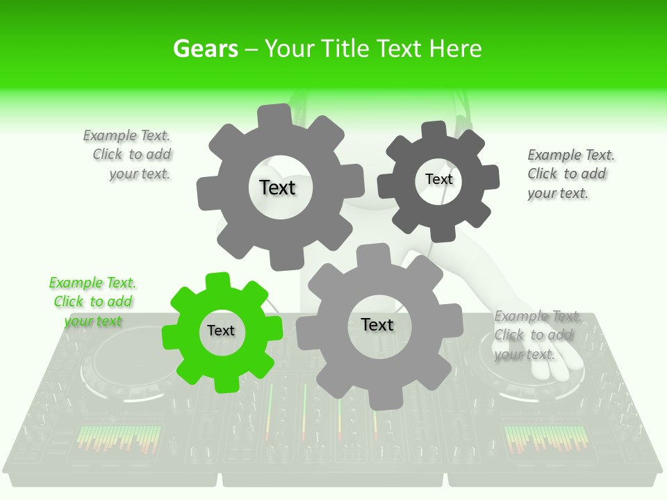 A Person With Headphones On A Dj's Deck PowerPoint Template