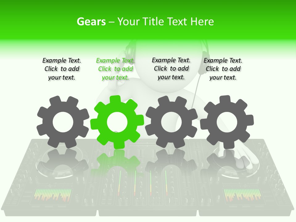 A Person With Headphones On A Dj's Deck PowerPoint Template