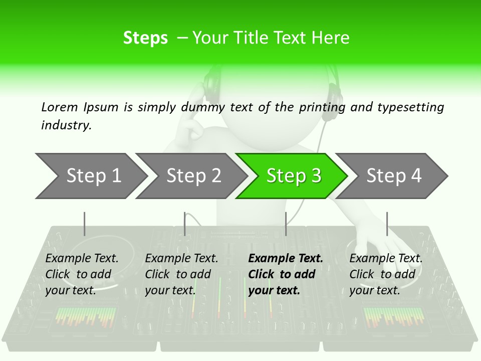 A Person With Headphones On A Dj's Deck PowerPoint Template