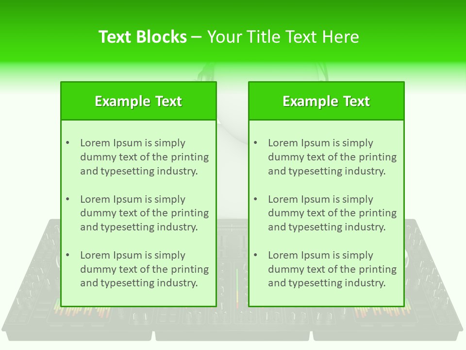 A Person With Headphones On A Dj's Deck PowerPoint Template