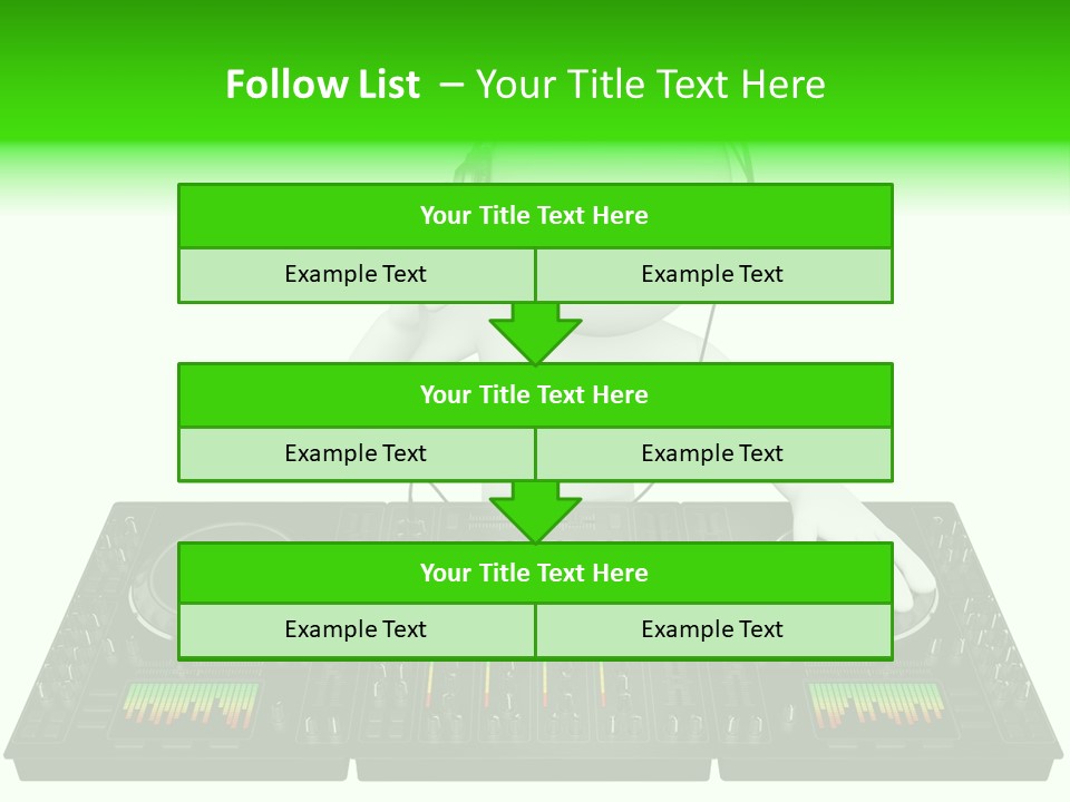 A Person With Headphones On A Dj's Deck PowerPoint Template