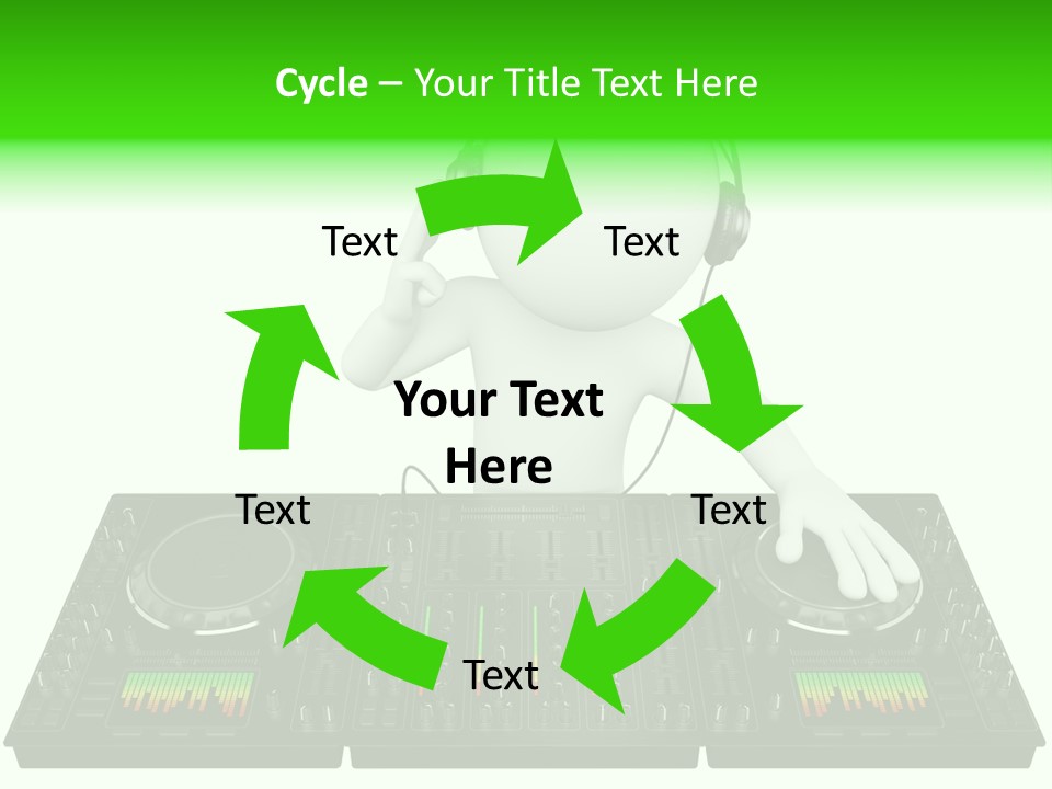 A Person With Headphones On A Dj's Deck PowerPoint Template