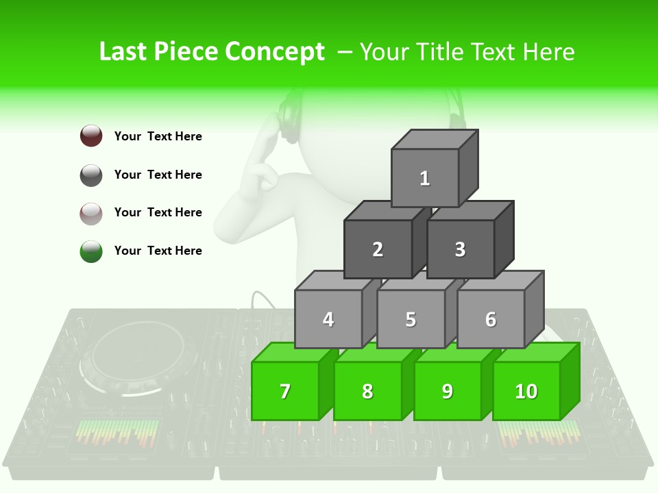 A Person With Headphones On A Dj's Deck PowerPoint Template