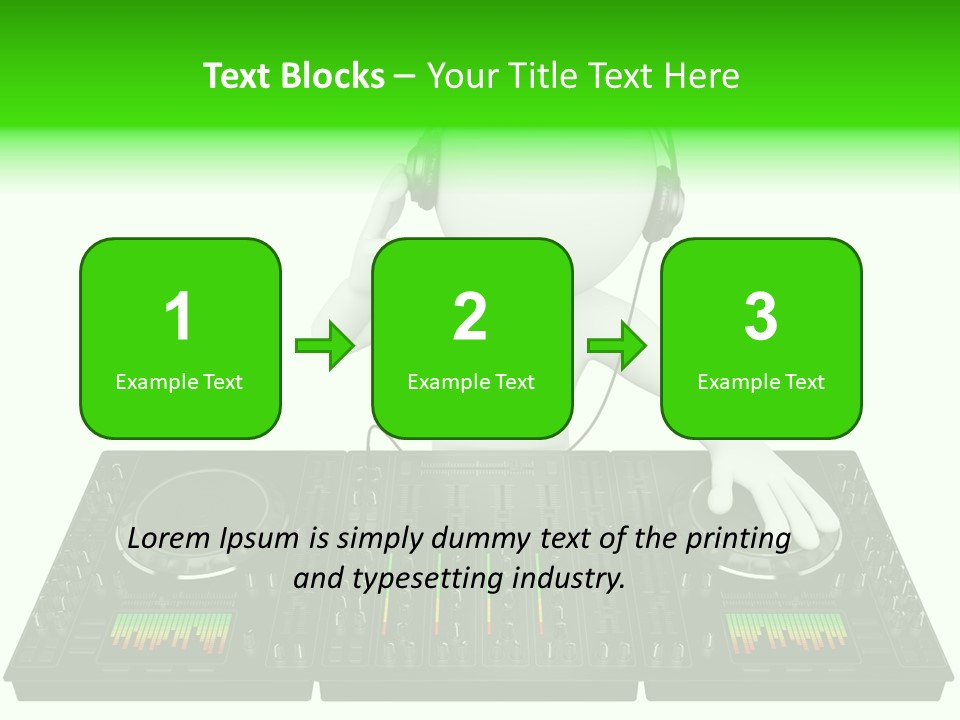 A Person With Headphones On A Dj's Deck PowerPoint Template