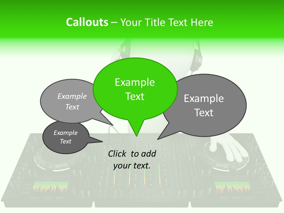 A Person With Headphones On A Dj's Deck PowerPoint Template