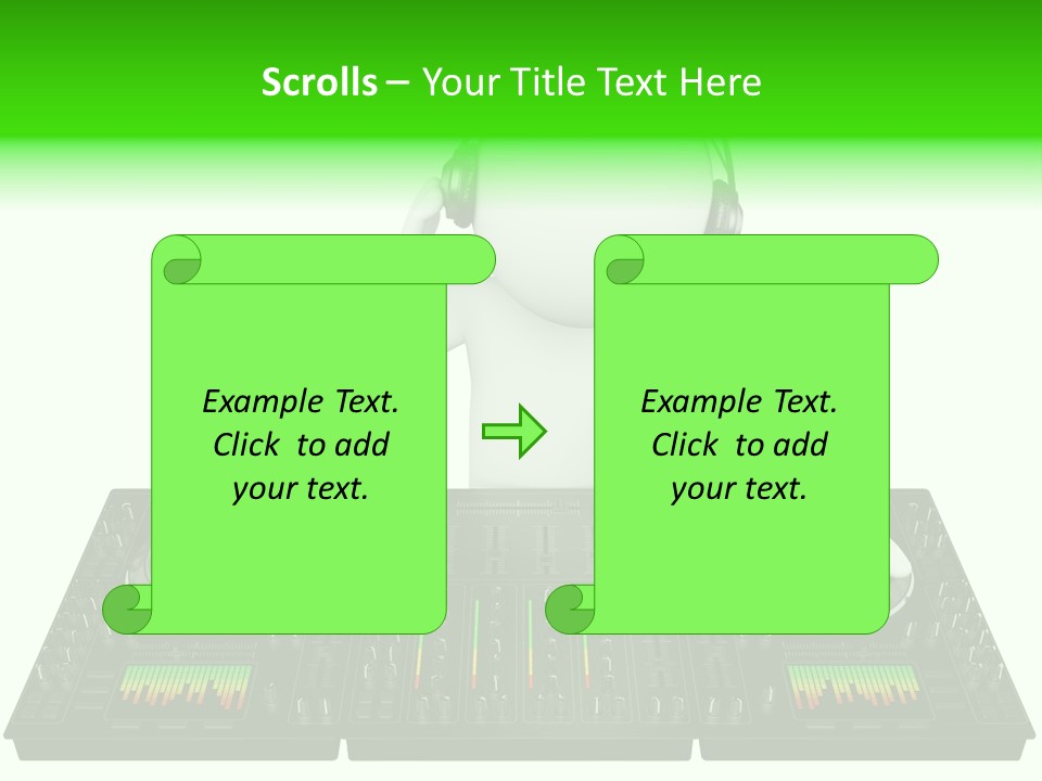 A Person With Headphones On A Dj's Deck PowerPoint Template