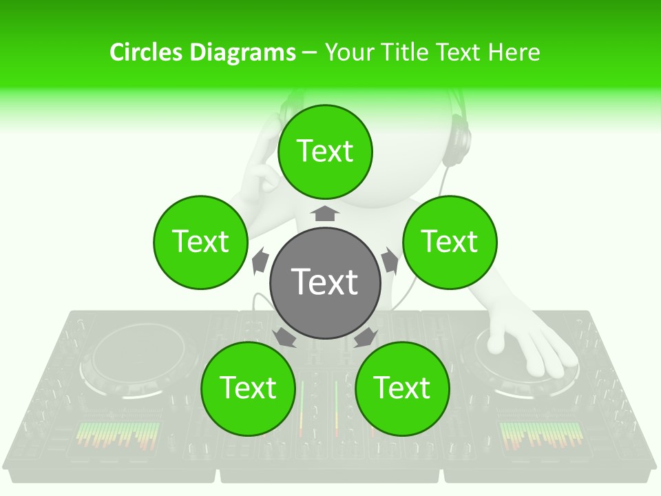 A Person With Headphones On A Dj's Deck PowerPoint Template