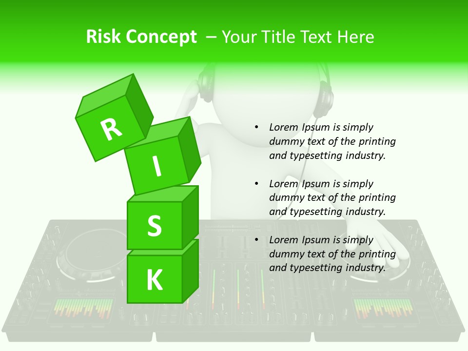 A Person With Headphones On A Dj's Deck PowerPoint Template