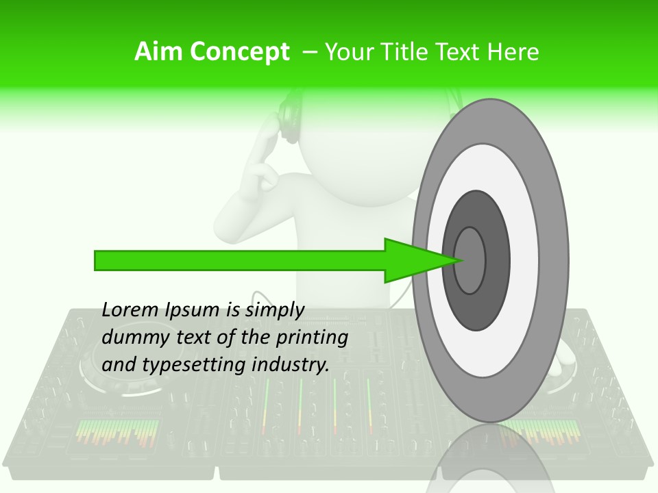 A Person With Headphones On A Dj's Deck PowerPoint Template