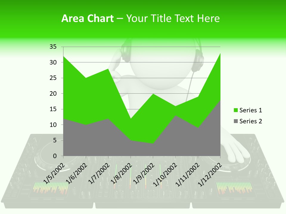A Person With Headphones On A Dj's Deck PowerPoint Template