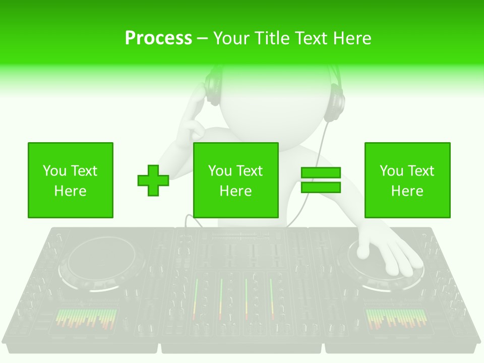 A Person With Headphones On A Dj's Deck PowerPoint Template