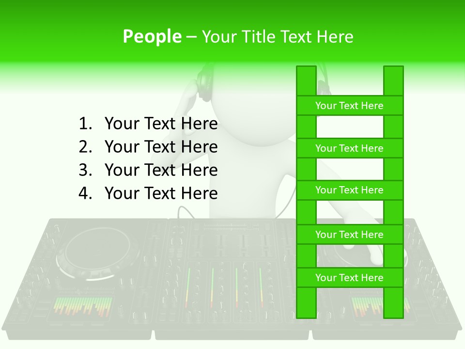 A Person With Headphones On A Dj's Deck PowerPoint Template